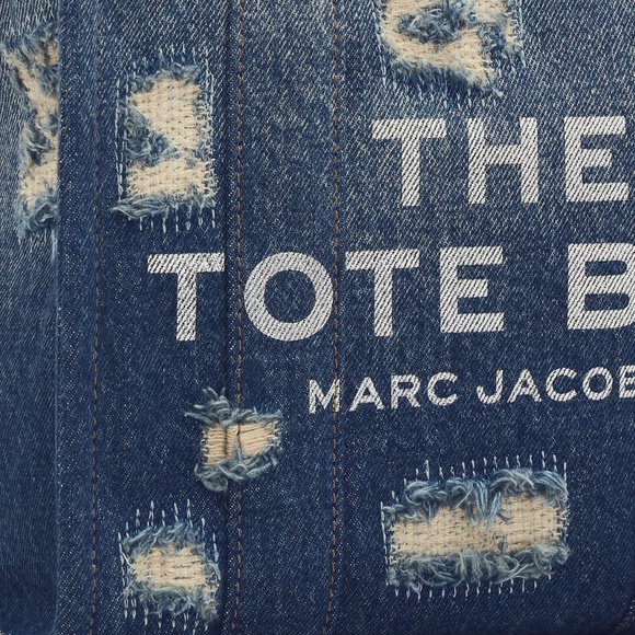 Marc Jacobs The Rip & Repair Denim Small Tote Bag - Punk Indigo - Picture 4 of 10